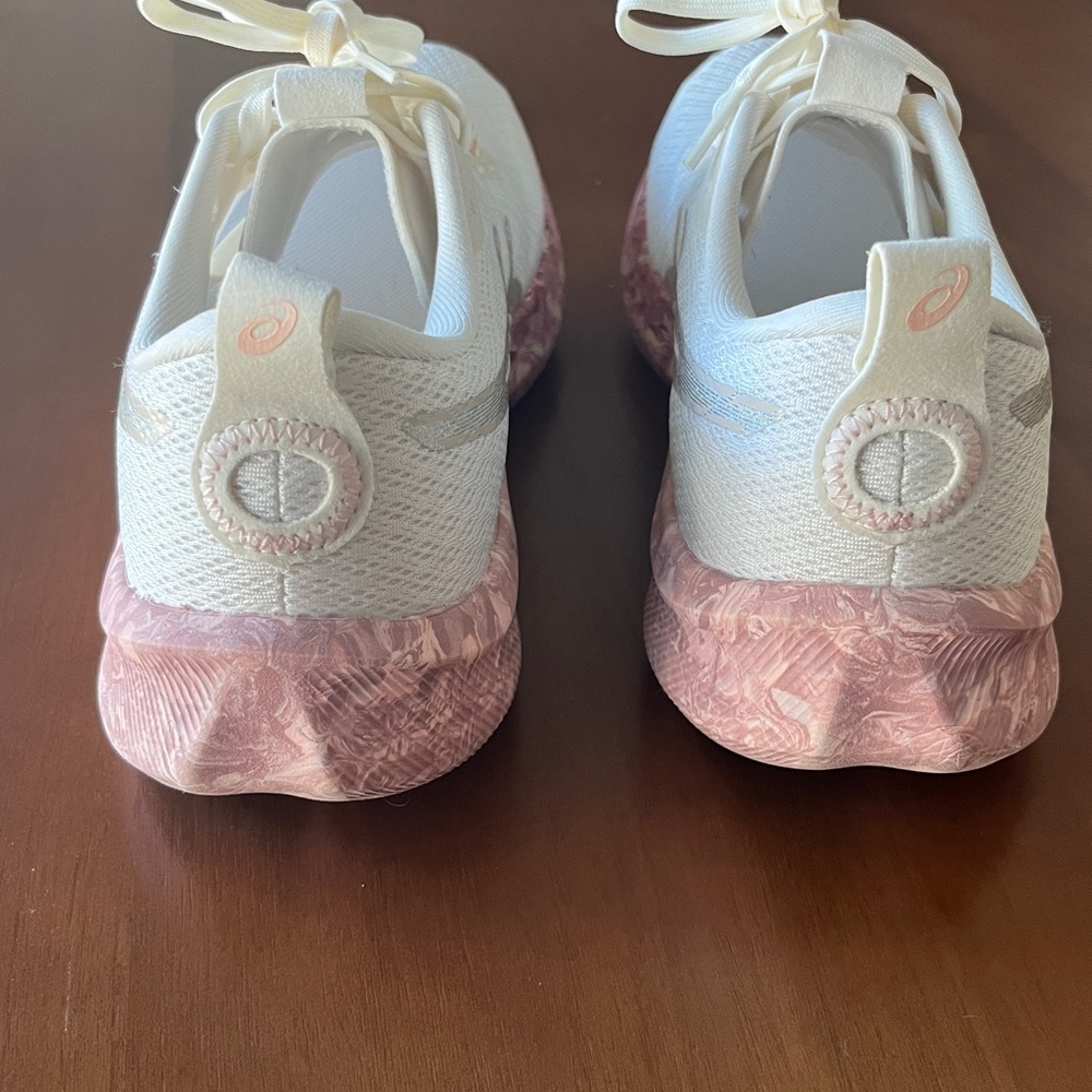 Asics White and Pink Athletic Sneakers - Picture 4 of 7